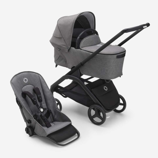 Bugaboo Dragonfly Duovogn Black/ Grey Melange i gruppen Barnevogner / Varemerker / Bugaboo / Bugaboo Dragonfly hos Köpbarnvagn (PKT-dfmb2)