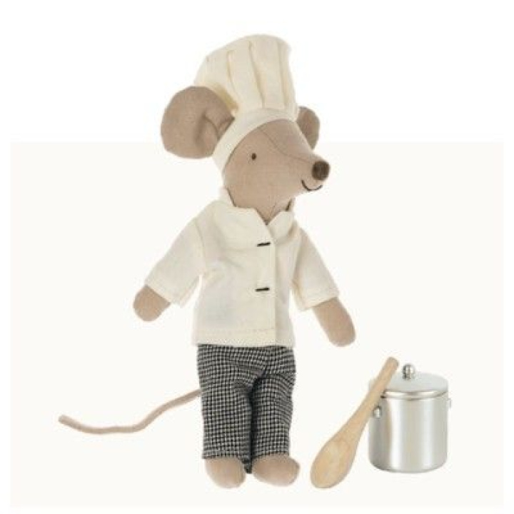 Maileg Chef Mouse med kjele i gruppen Leker / Leker fra 3 år / Dukker & dukkeklær hos Köpbarnvagn (16-1782-00)