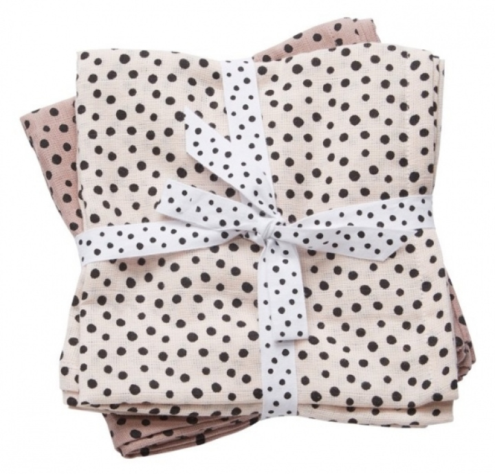 Done by Deer Swaddle Teppe Happy Dots Powder, 2-pack i gruppen Barnevogner / Tilbehør / Pledder / Muslintepper hos Köpbarnvagn (5712643306962)