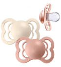 Bibs Silikon smokk Supreme 2-pack 0-6 mån Ivory/Blush 