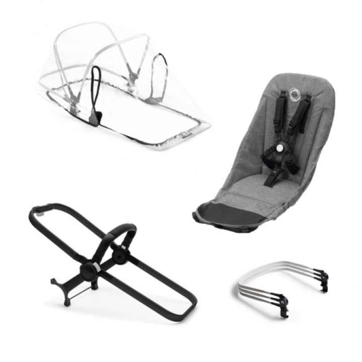 Bugaboo Donkey 5 Duo Extension Set Grey Melange i gruppen Barnevogner / Varemerker / Bugaboo / Bugaboo Donkey 5 hos Köpbarnvagn (BUBO100004004)