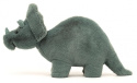 Jellycat Kosedyr Fossilly Triceratops, Grønn