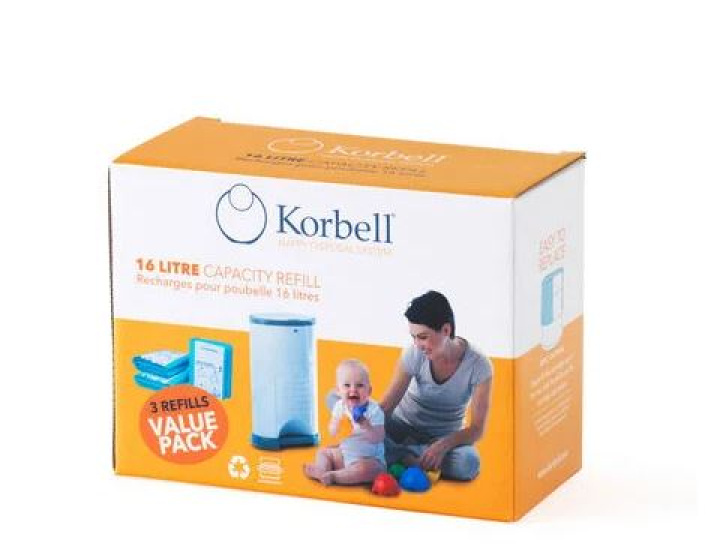 Korbell Refill til bleiebøtte 3-Pack i gruppen Babyutstyr / Baderom og utstyr / Bleijebøtter & refiller hos Köpbarnvagn (KORB141757)