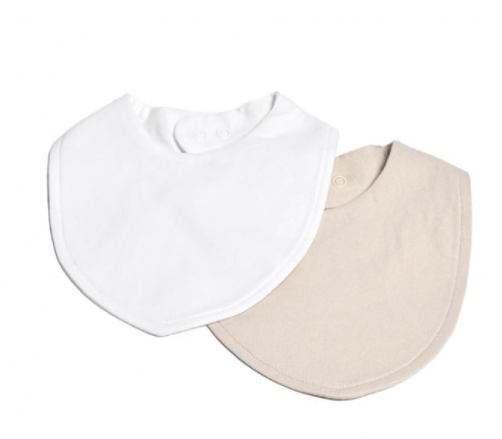 Mini Dreams Scarf Bib 2-pack, Hvit/Sand i gruppen Babyutstyr / Barneklær og Tilbehør hos Köpbarnvagn (MIDR94211901)