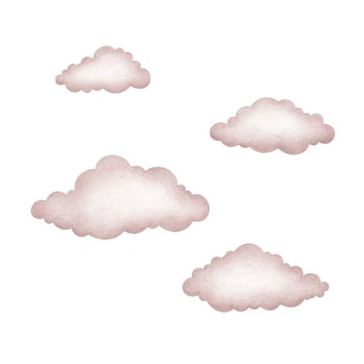 Stickstay Veggdekorasjon Clouds Pink i gruppen Barnerommet / Barneromsinnredning hos Köpbarnvagn (stickst_pink_clouds)